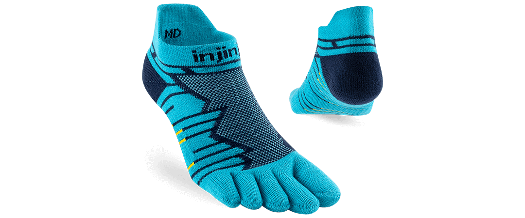 Injinji Ultra Run No-Show performance toesock in an online exclusive color called Emerald.