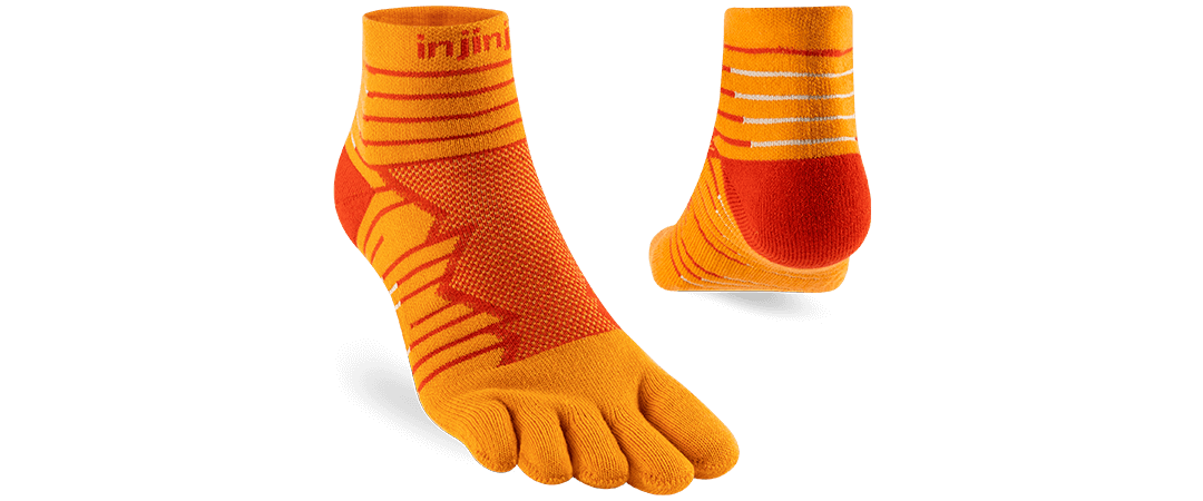 Injinji Ultra Run Mini-Crew performance toesock in an online exclusive color called Moss.