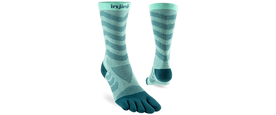 Injinji Women's Ultra Run Crew performance toesock in an online exclusive color called Sunflower.